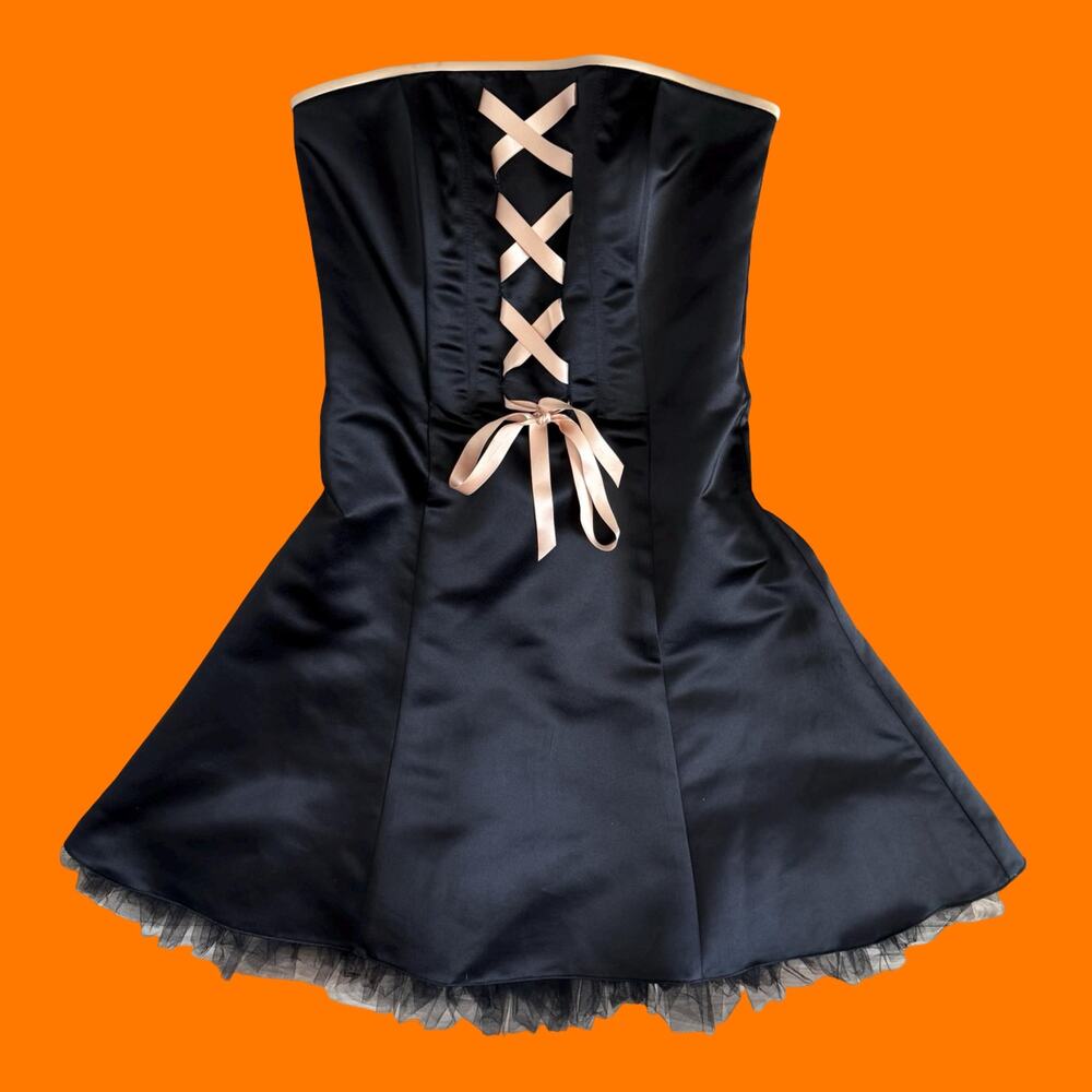 00's vintage satin corset strapless y2k prom dress Size 7/8 gunne sax